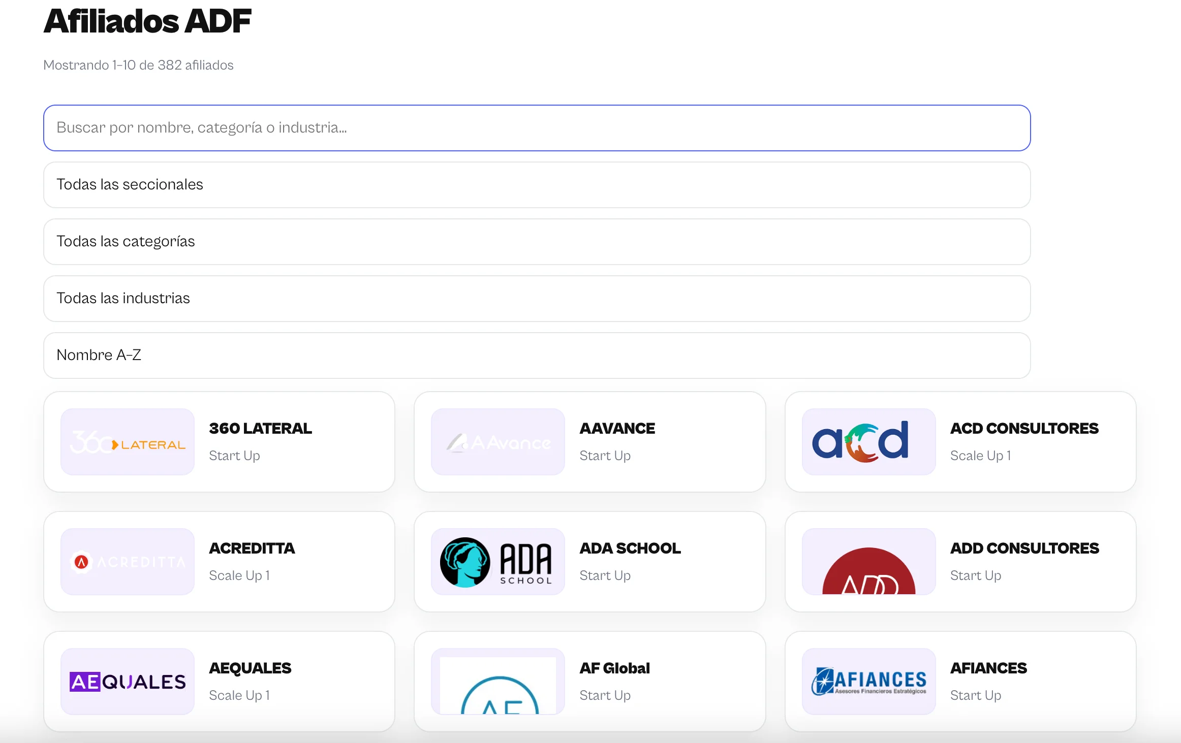 Directorio de Afiliados — insignias
